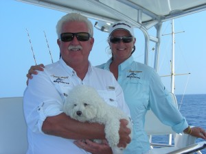 Kona fishing Captain Chuck Wilson with his lovely wife, Linda Wilson